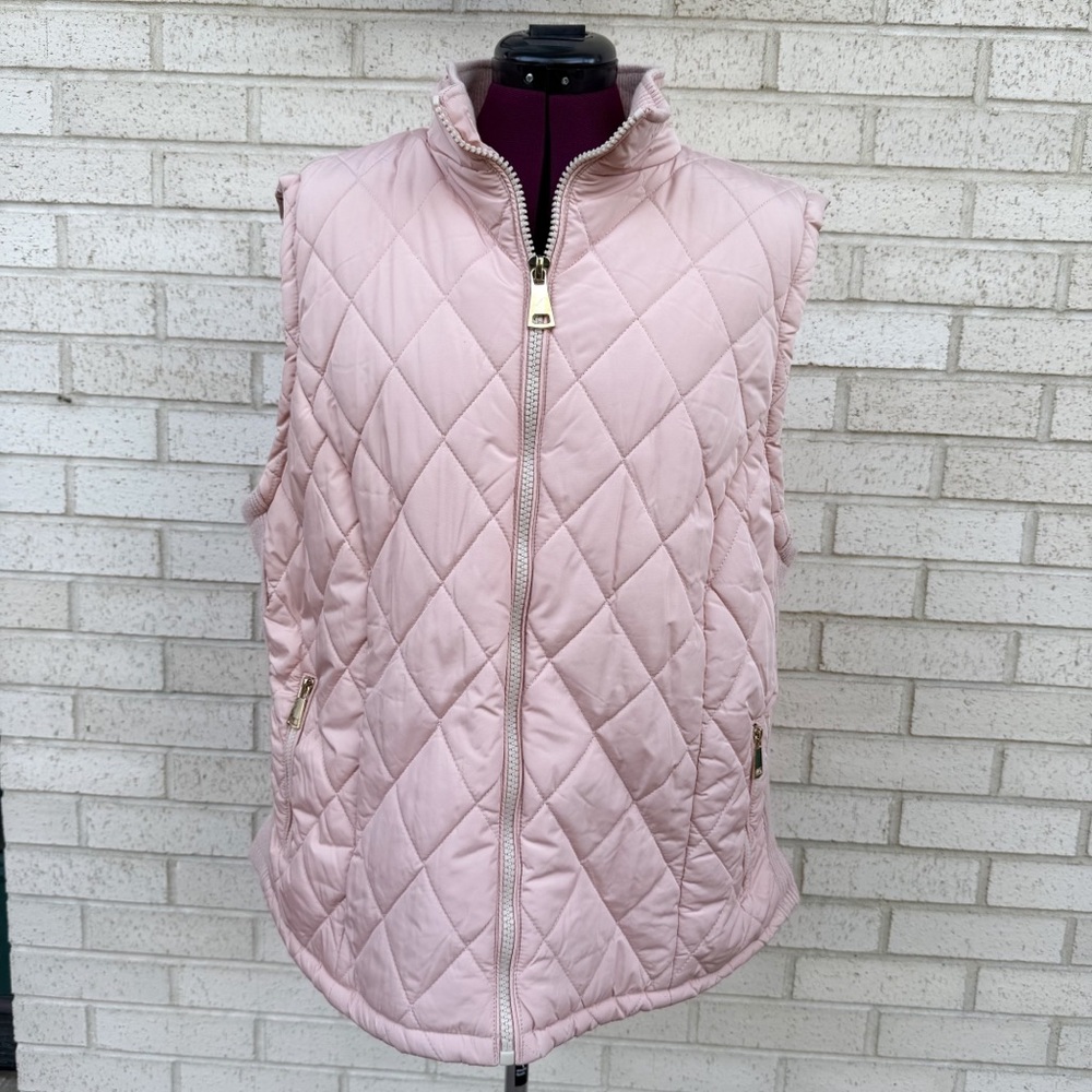 Workshop Republic Clothing Light Pink Quilted Vest Size 2X Pockets